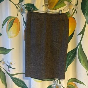 Brown wool tweed pencil skirt size 8